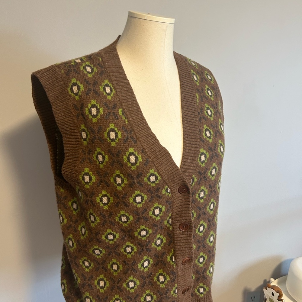 Sunday Best Brown and Green Knit Vest